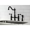 Kingston Brass KS1270TALBS Tudor Bridge Kitchen Faucet W/ Brass Sprayer, Matte Black KS1270TALBS - alternate 6